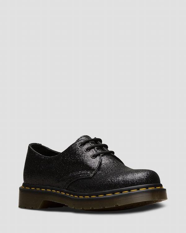 Dr Martens Dámské Polobotky 1461 Glitter Černé, CZ-970238